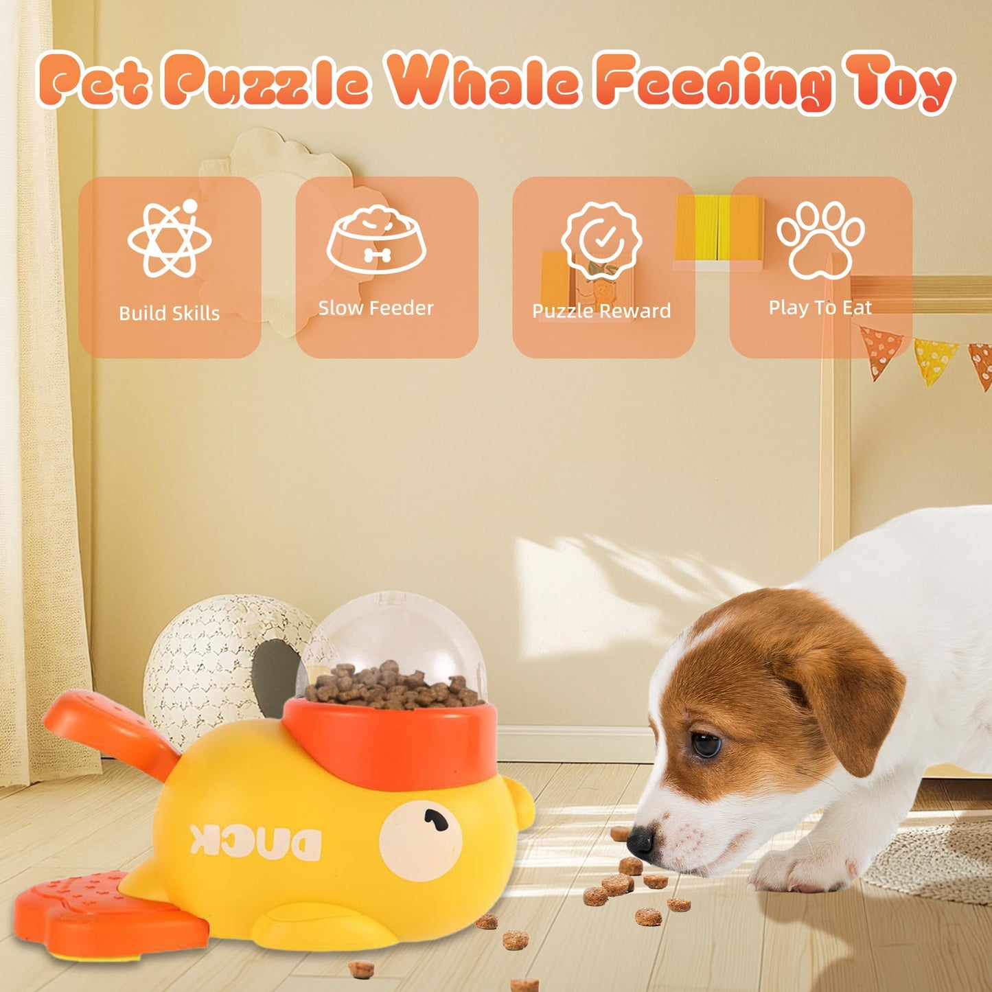 Duck-Shaped Interactive Pet Treat Dispenser – Puzzle Toy for Dogs & Cats