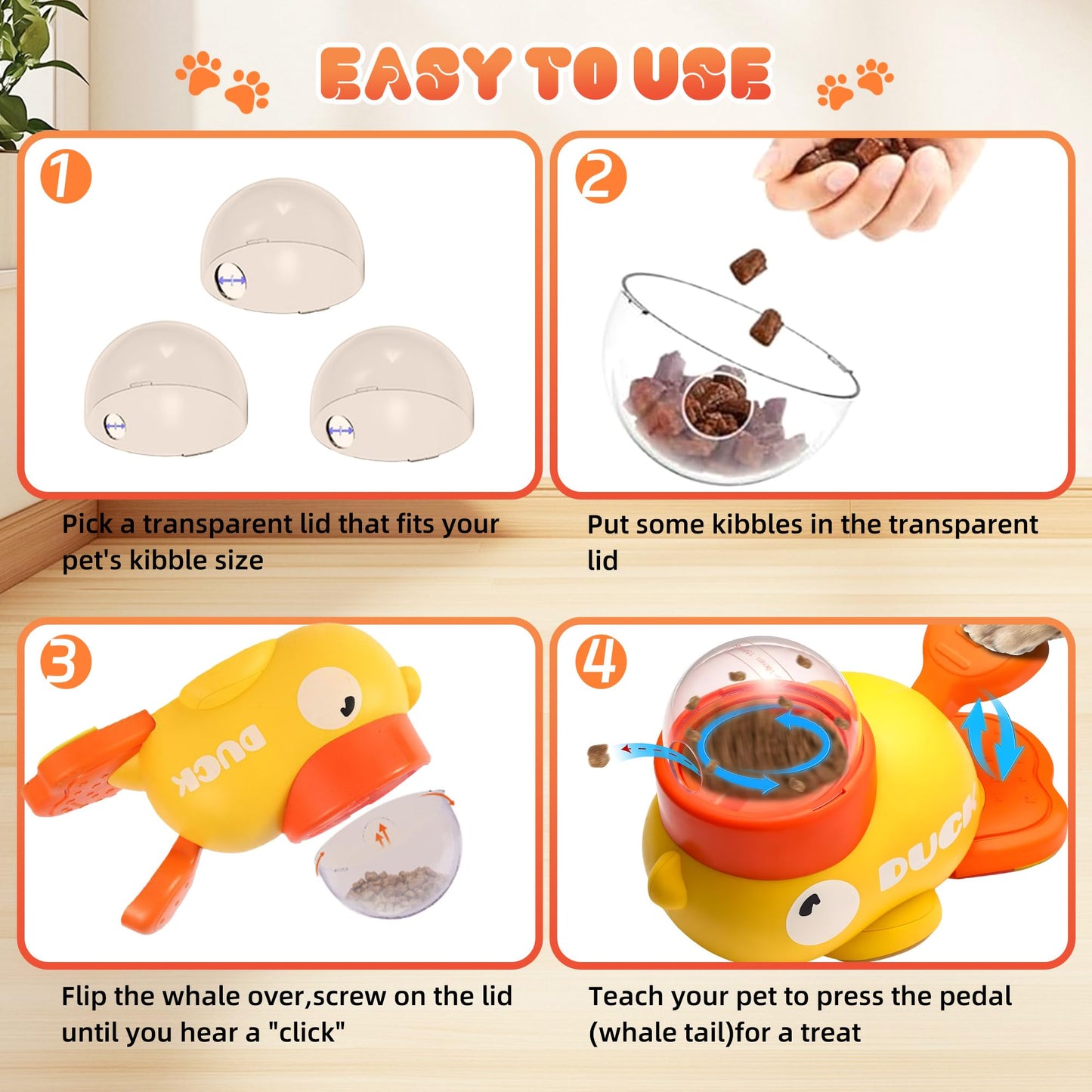 Duck-Shaped Interactive Pet Treat Dispenser – Puzzle Toy for Dogs & Cats