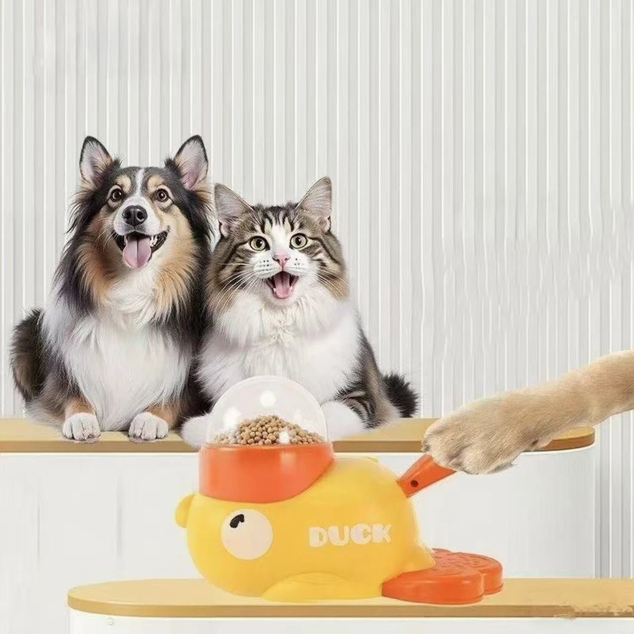 Duck-Shaped Interactive Pet Treat Dispenser – Puzzle Toy for Dogs & Cats