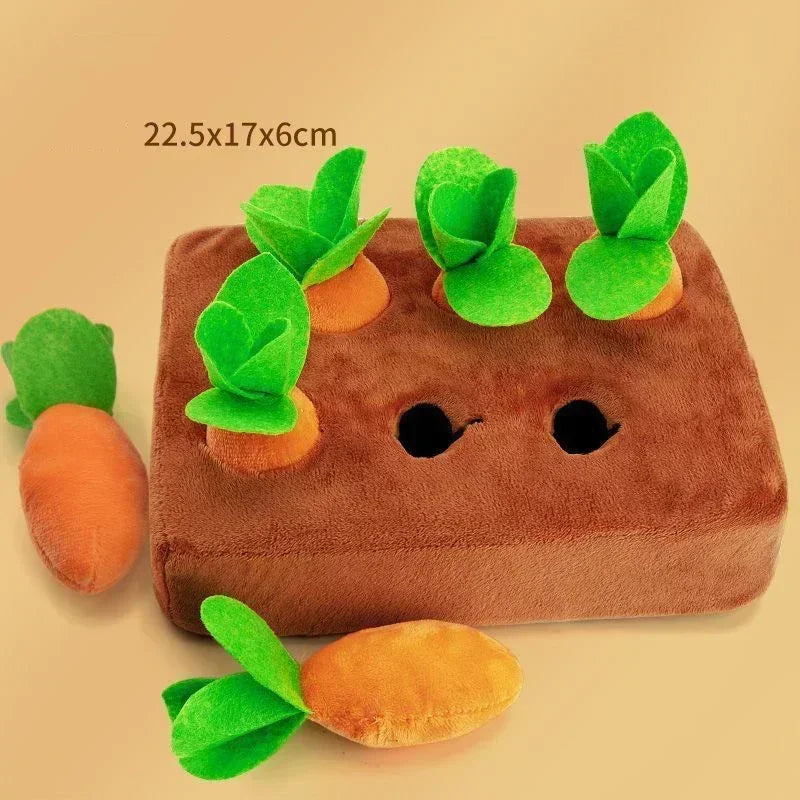 Carrot Snuffle Mat Interactive Dog Toy – Plush Vegetable Puzzle for Treat Hiding