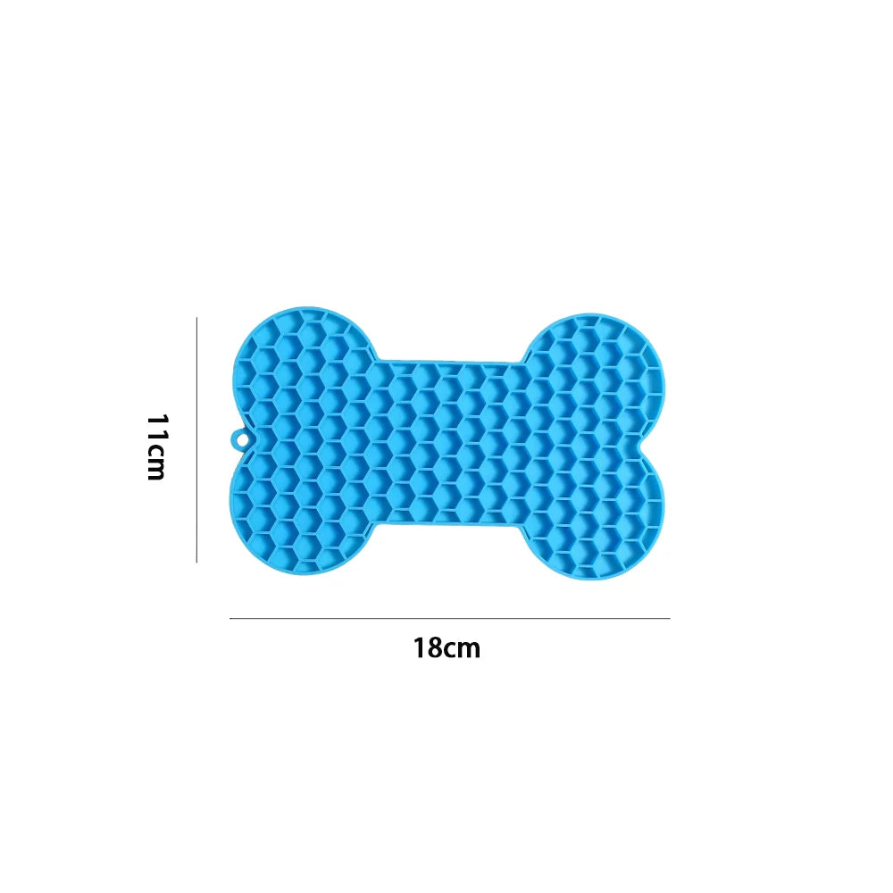 Bone-Shaped Dog Lick Mat – Silicone Slow Feeder with Suction Base