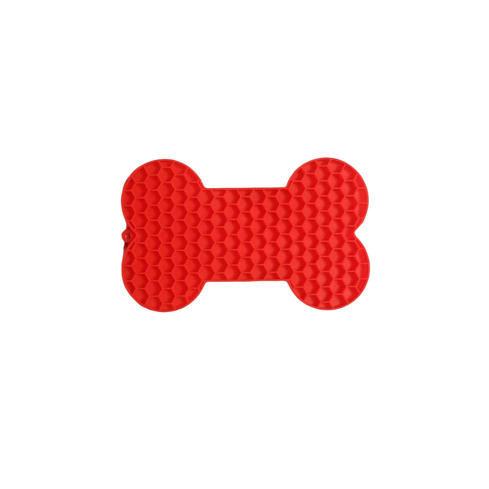 Bone-Shaped Dog Lick Mat – Silicone Slow Feeder with Suction Base