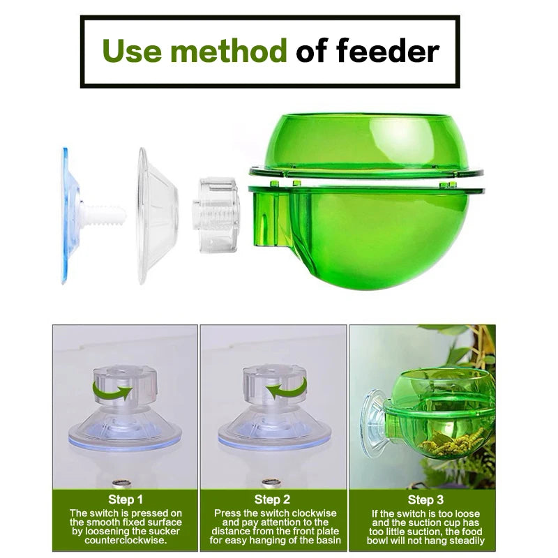 Arboreal Reptile Feeder Bowl – Anti-Escape Insect Feeding Cup