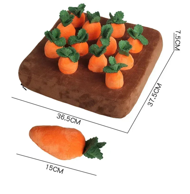 Carrot Snuffle Mat Interactive Dog Toy – Plush Vegetable Puzzle for Treat Hiding