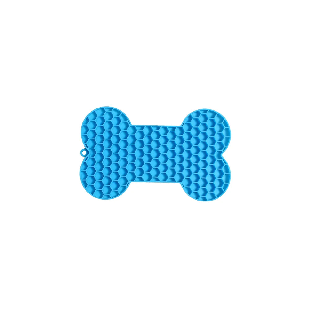 Bone-Shaped Dog Lick Mat – Silicone Slow Feeder with Suction Base