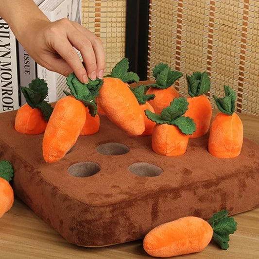 Carrot Snuffle Mat Interactive Dog Toy – Plush Vegetable Puzzle for Treat Hiding