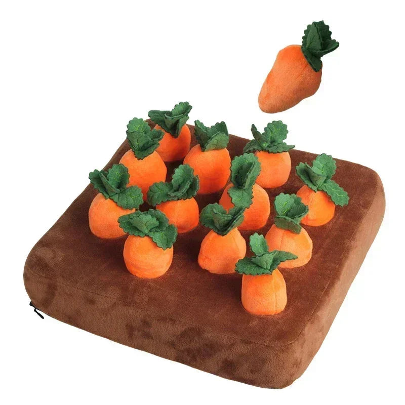 Carrot Snuffle Mat Interactive Dog Toy – Plush Vegetable Puzzle for Treat Hiding