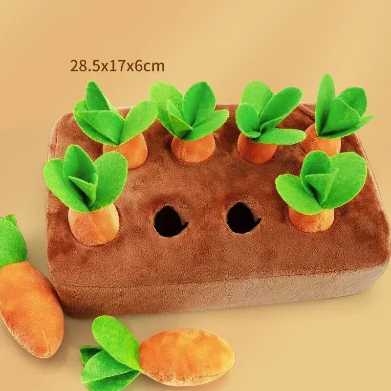 Carrot Snuffle Mat Interactive Dog Toy – Plush Vegetable Puzzle for Treat Hiding