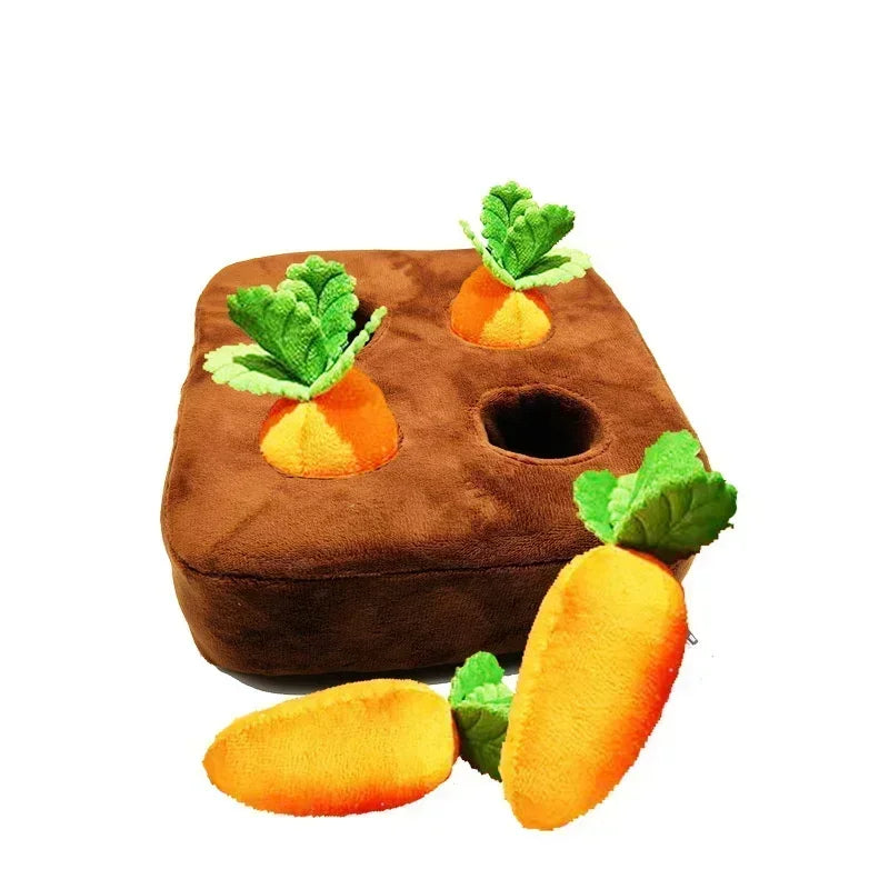 Carrot Snuffle Mat Interactive Dog Toy – Plush Vegetable Puzzle for Treat Hiding