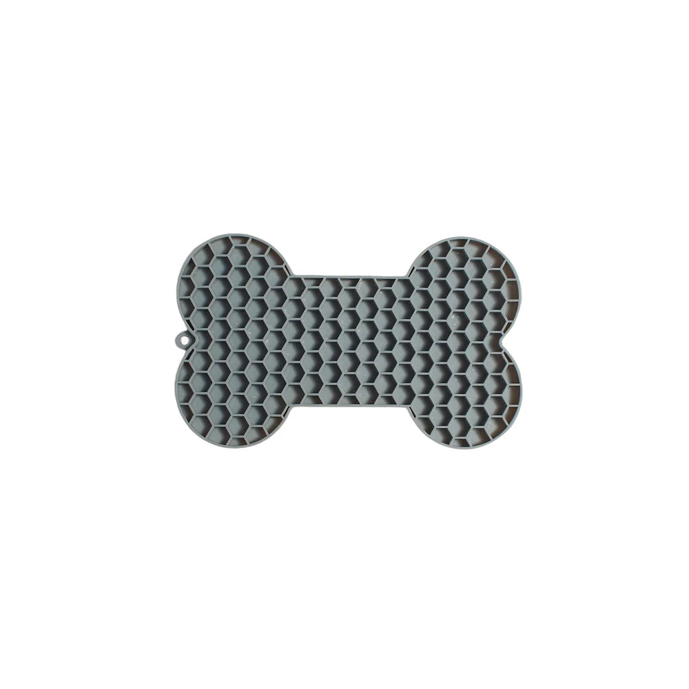 Bone-Shaped Dog Lick Mat – Silicone Slow Feeder with Suction Base