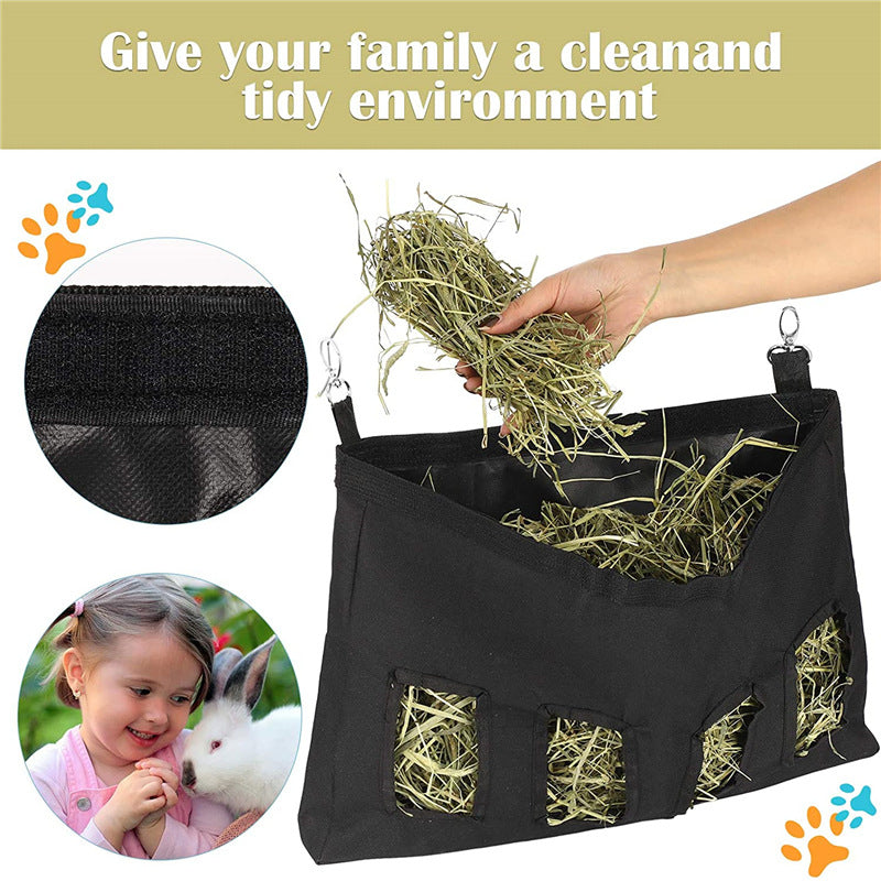 Rabbit Hay Feeder Bag – Hanging Hay Storage for Guinea Pigs & Bunnies